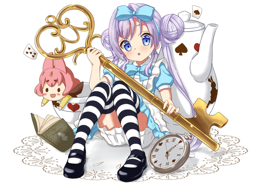 1girl, alice_(alice_in_wonderland), alice_(alice_in_wonderland)_(cosplay), alice_in_wonderland, apron, black_footwear, black_shoes, bloomers