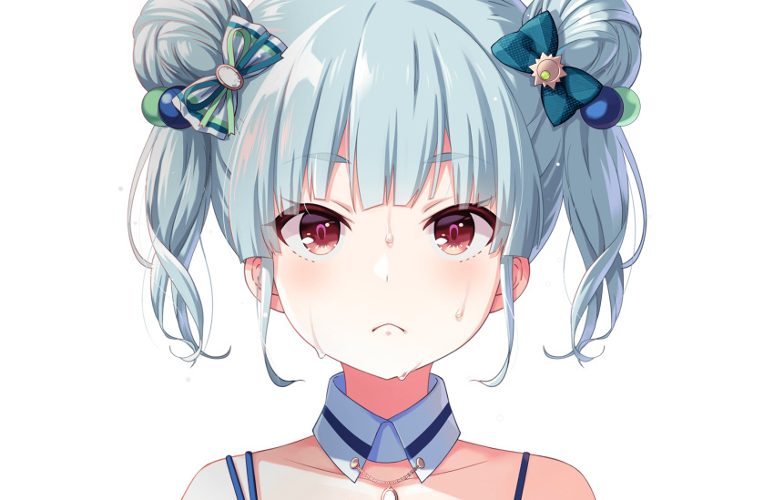 1girl, aqua_hair, bangs, close-up, closed_mouth, collar, collarbone, cygames