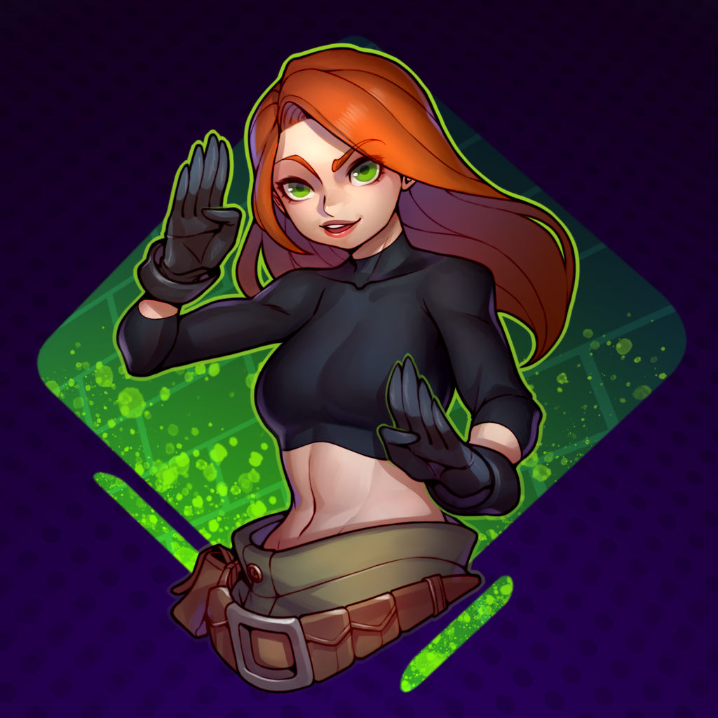 1girl, baggy_pants, belt, cargo_pants, crop_top, fighting_stance, gloves, green_eyes
