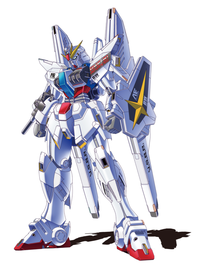 arm_cannon, clenched_hands, gundam, gundam_silhouette_formula_91, head_tilt, heyzan, mecha, mobile_suit