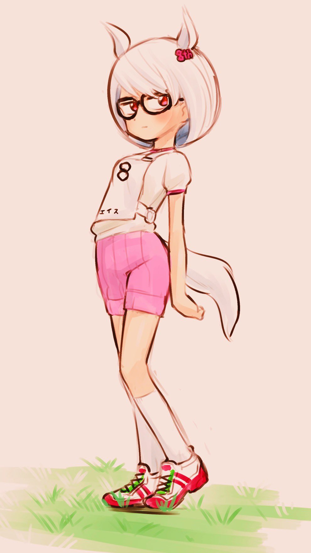 1girl, animal_ears, bangs, black-framed_eyewear, blush, eisu-chan_(eisu), eisu_(eith), full_body