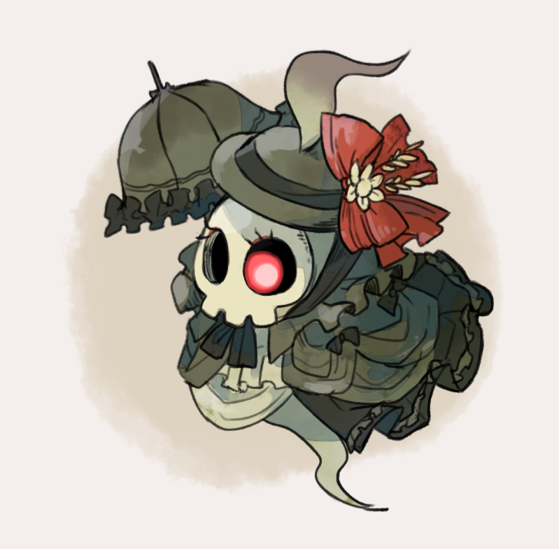 commentary_request, duskull, eyelashes, flower, frills, full_body, gen_3_pokemon, glowing