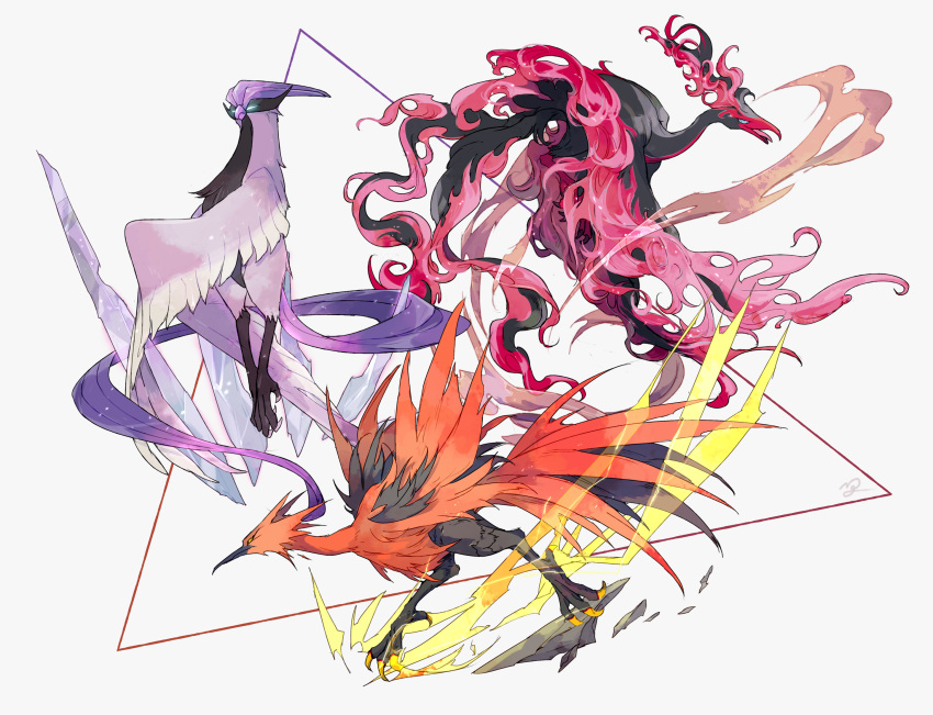 beak, bird, closed_mouth, commentary_request, galarian_articuno, galarian_form, galarian_moltres, galarian_zapdos