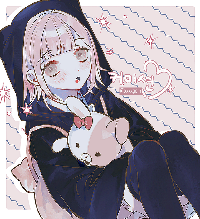 1girl, :o, animal_bag, backpack, bag, bangs, black_jacket, black_legwear