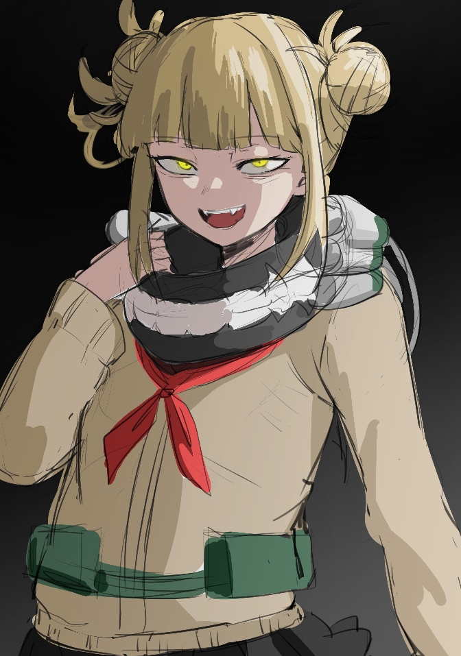 :d, adjusting_neckwear, arm_at_side, bags_under_eyes, bandana, bandana_over_mouth, bangs, black-backed_jackal_(kemono_friends)