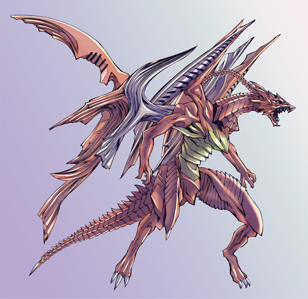 bahamut_kai, dragon, final_fantasy, final_fantasy_vii, g.haruka, male, neo_bahamut, no_humans, open_mouth, solo