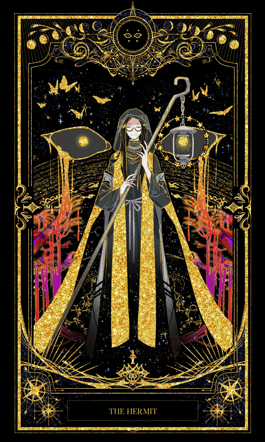 1girl, absurdres, belt, black_hair, black_robe, bleeding, blood, blood_from_eyes