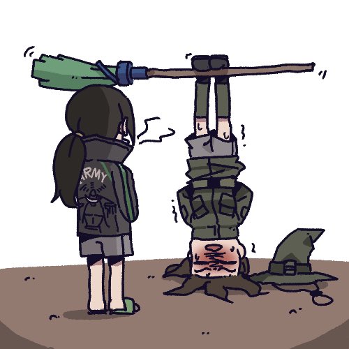 2girls, army, boots, broom, broom_riding, closed_eyes, hat, kare, karepack77, lowres, magic, military, military_uniform, miniskirt, multiple_girls, original, ponytail, punishment, shorts, skirt, slippers, uniform, upside-down, witch, witch_hat