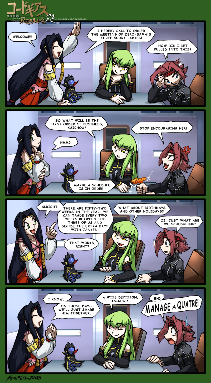 4koma, cc, code_geass, foxxfireart, funny, kallen_stadtfeld, sumeragi_kaguya