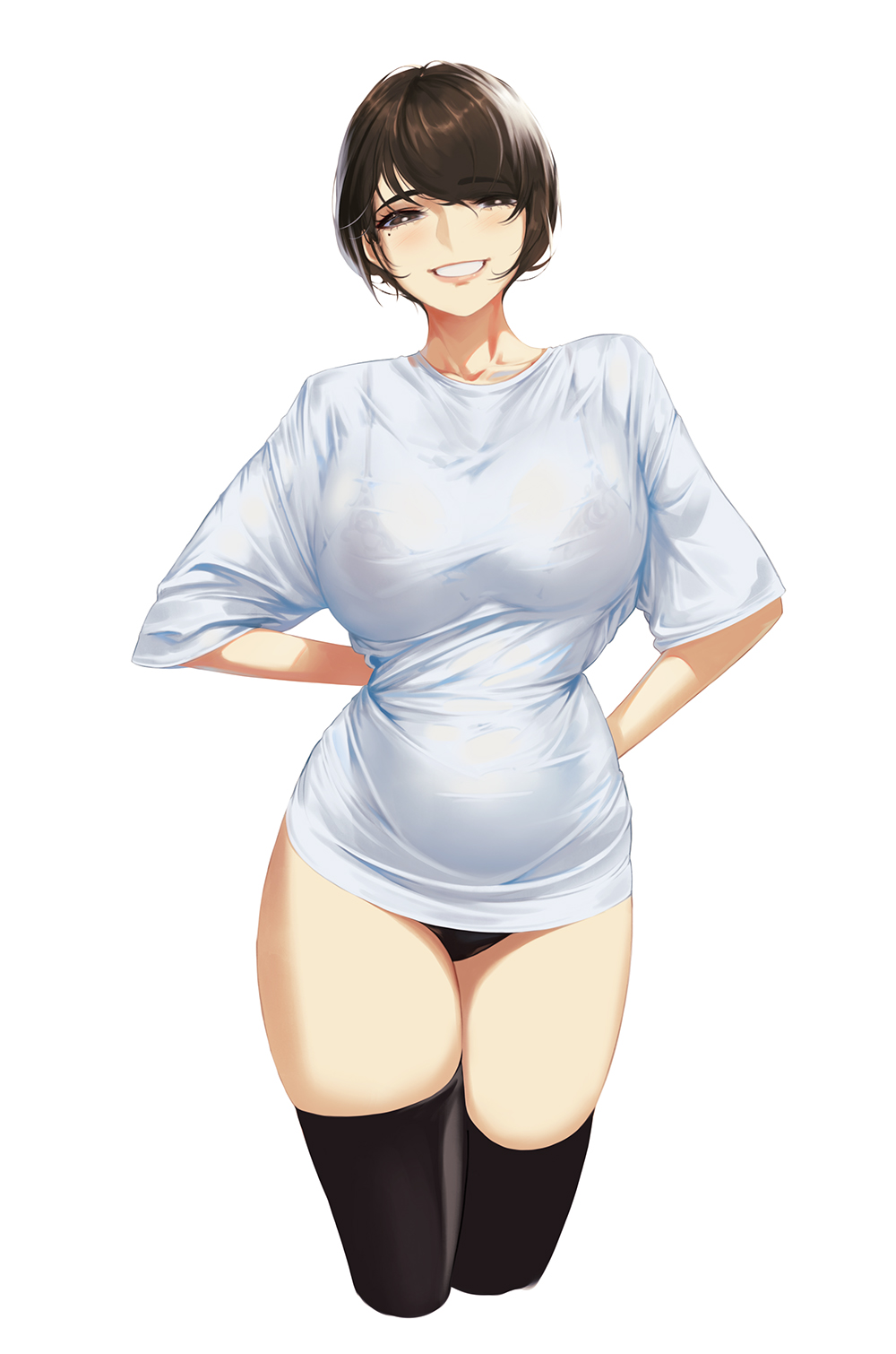 1girl, bangs, blueorca, blush, breasts, cowboy_shot, highres, large_breasts