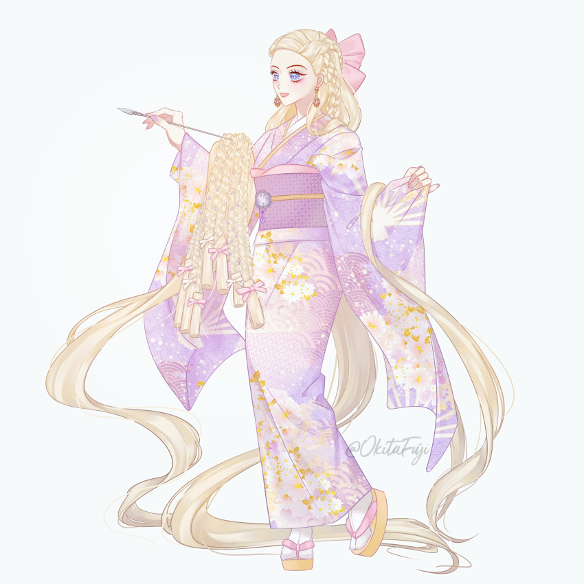 1girl, absurdly_long_hair, barbie_(character), barbie_(franchise), barbie_as_rapunzel, barbie_movies, blonde_hair, blue_eyes