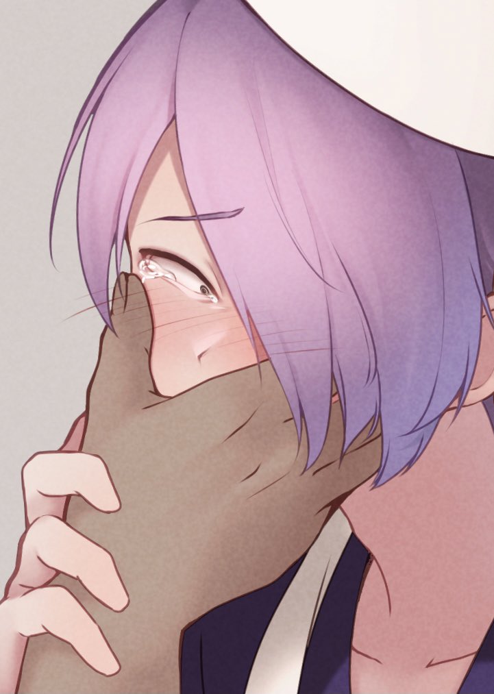 2boys, bangs, blush, chikuwa_savy, collarbone, commentary_request, crying, dark-skinned_male