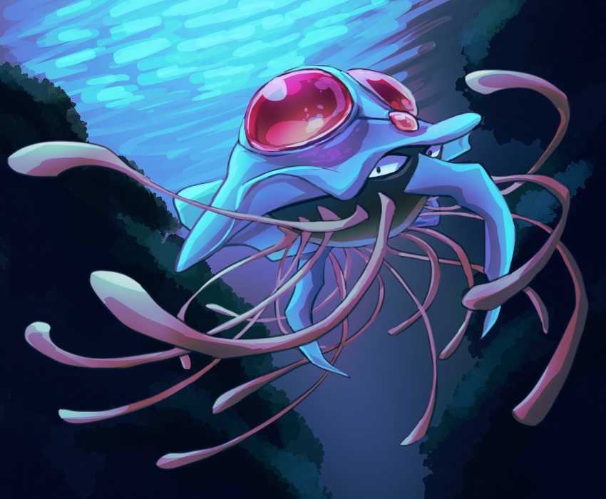 commentary_request, full_body, fusenryo, grey_eyes, highres, jellyfish, looking_at_viewer, no_humans