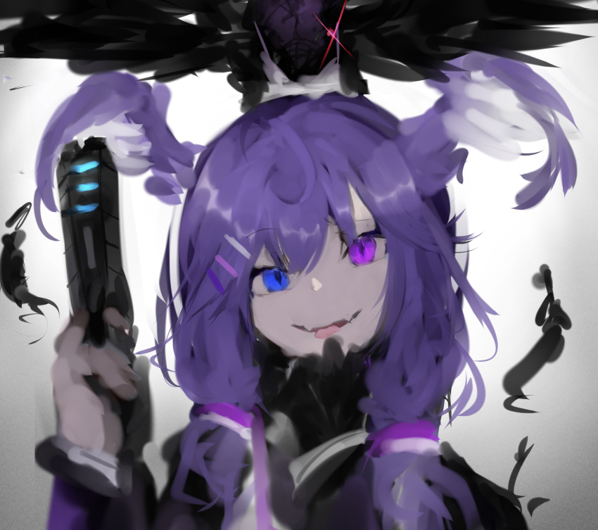 1girl, absurdres, apex_legends, blue_eyes, braid, dragon, ember_(selen_tatsuki), energy_gun