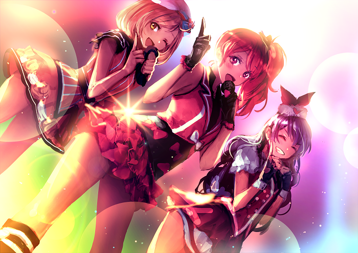 3girls, ;d, ^_^, ^o^, ageha_mia, ahoge, ayase_naru, bangs