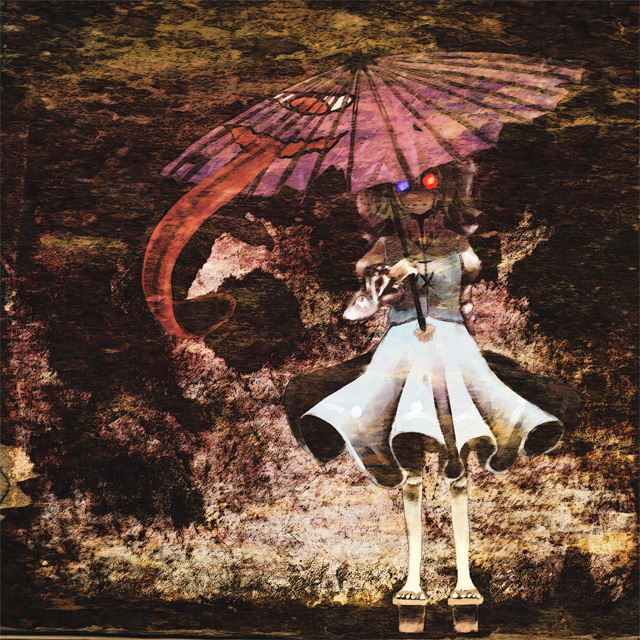 creepy, culotte(96), heterochromia, karakasa, karakasa_obake, red_eyes, short_hair, solo, tatara_kogasa, tongue, touhou, umbrella