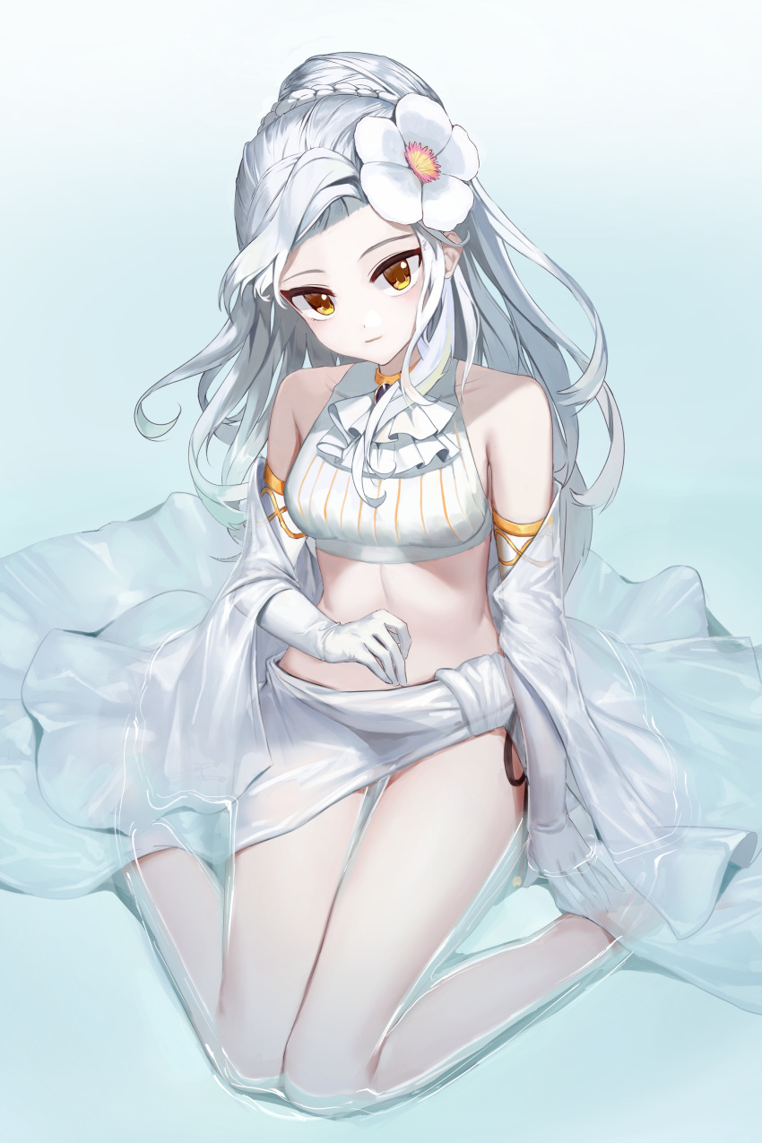 1girl, absurdres, alchemy_stars, arita_(arinavi37), bare_legs, bare_shoulders, bikini, braid