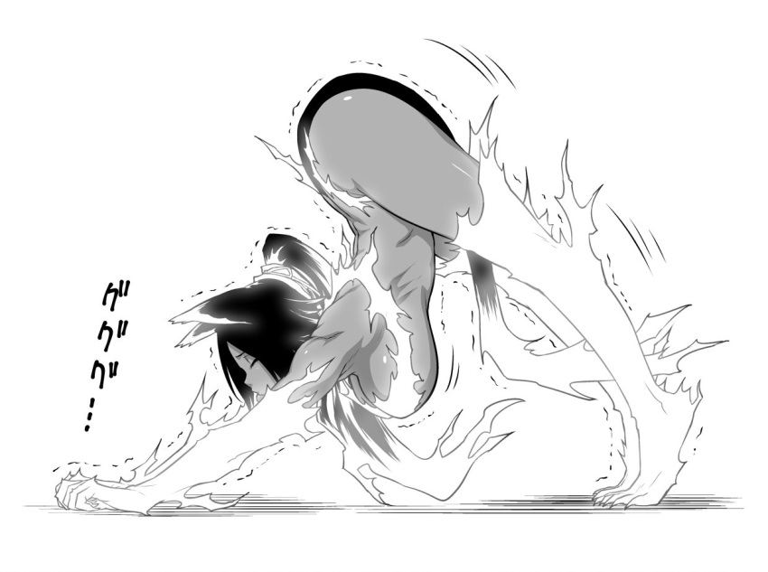 1girl, animal_ears, animal_feet, animal_hands, bleach, breasts, cat_ears, cat_tail