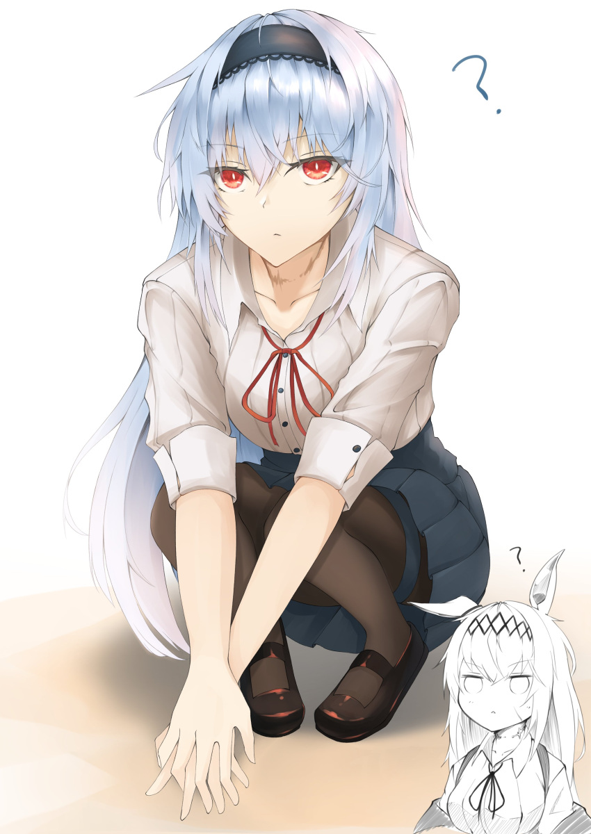 2girls, ?, absurdres, farena, girls_frontline, highres, light_blue_hair, long_hair