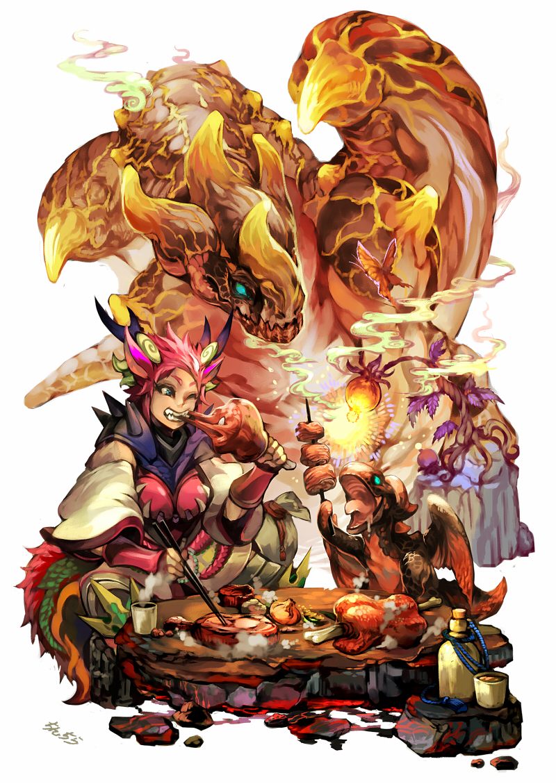 1girl, age_comparison, animal_ears, antlers, bangs, biting, blaster_dragon_ruler_of_infernos, bottle