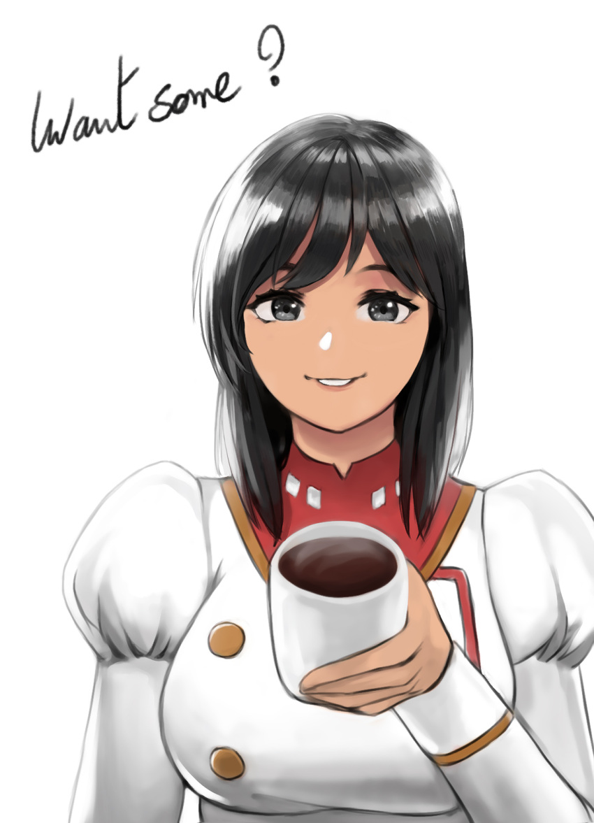 1girl, agent_aika, aika_(series), azelweien, black_eyes, black_hair, breasts, buttons