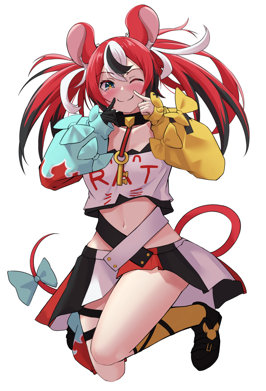 1girl, absurdres, animal_ears, black_footwear, black_hair, black_skirt, blue_eyes, breasts