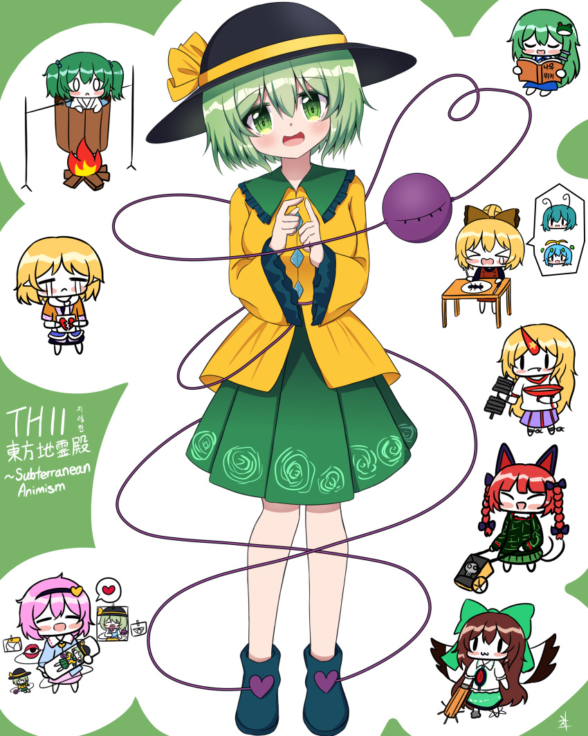 >_<, 6+girls, :<, :3, :d, absurdres, animal_ears, arm_cannon