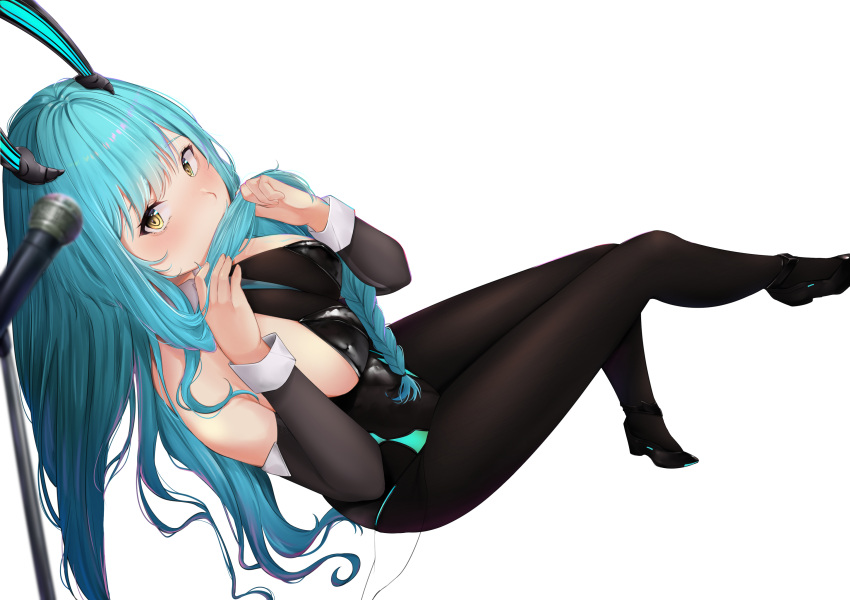 1girl, absurdres, azur_lane, bare_shoulders, black_footwear, black_legwear, black_leotard, bodystocking