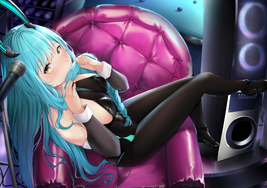 1girl, absurdres, azur_lane, bare_shoulders, black_footwear, black_legwear, black_leotard, bodystocking