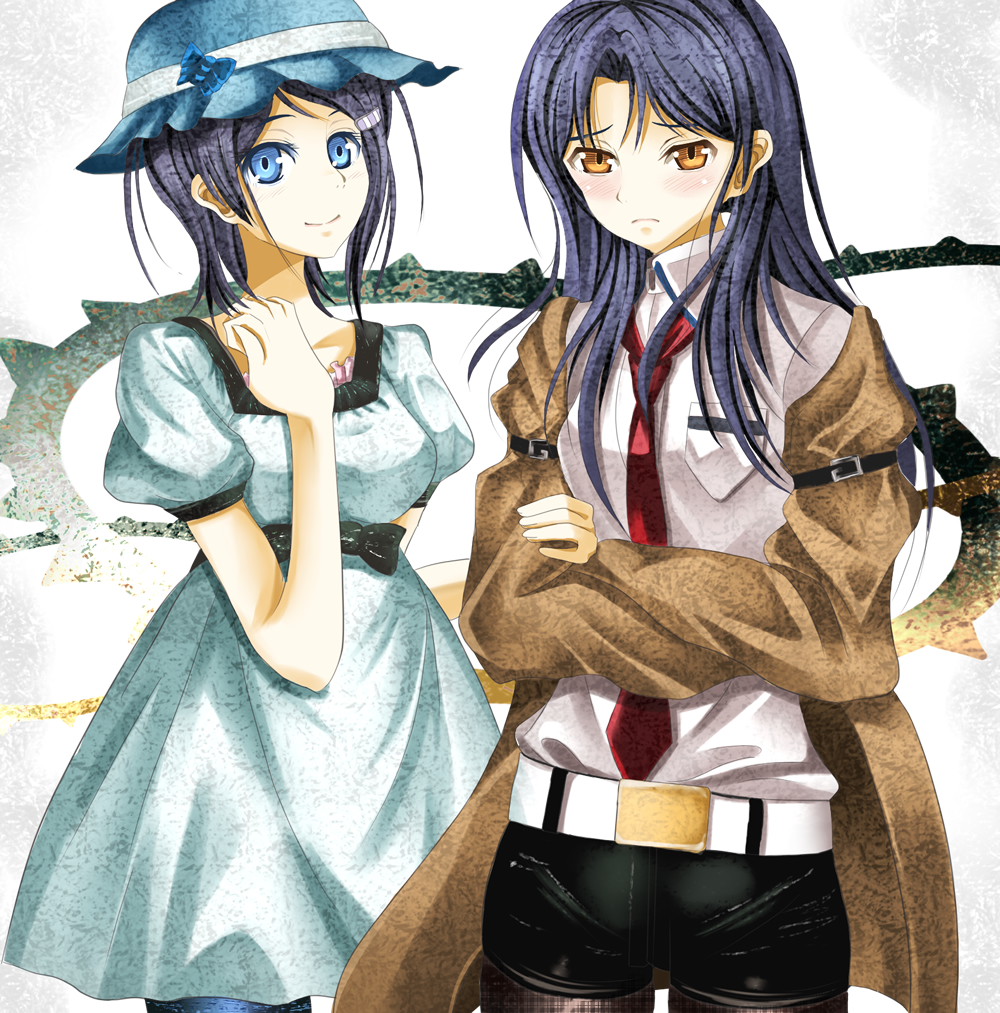 blue_eyes, blue_hair, brown_eyes, cosplay, crossed_arms, face, hanazawa_kana, idolmaster