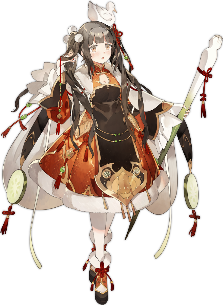 1girl, animal_on_head, ark_order, artist_request, bangs, bird, black_dress, black_hair