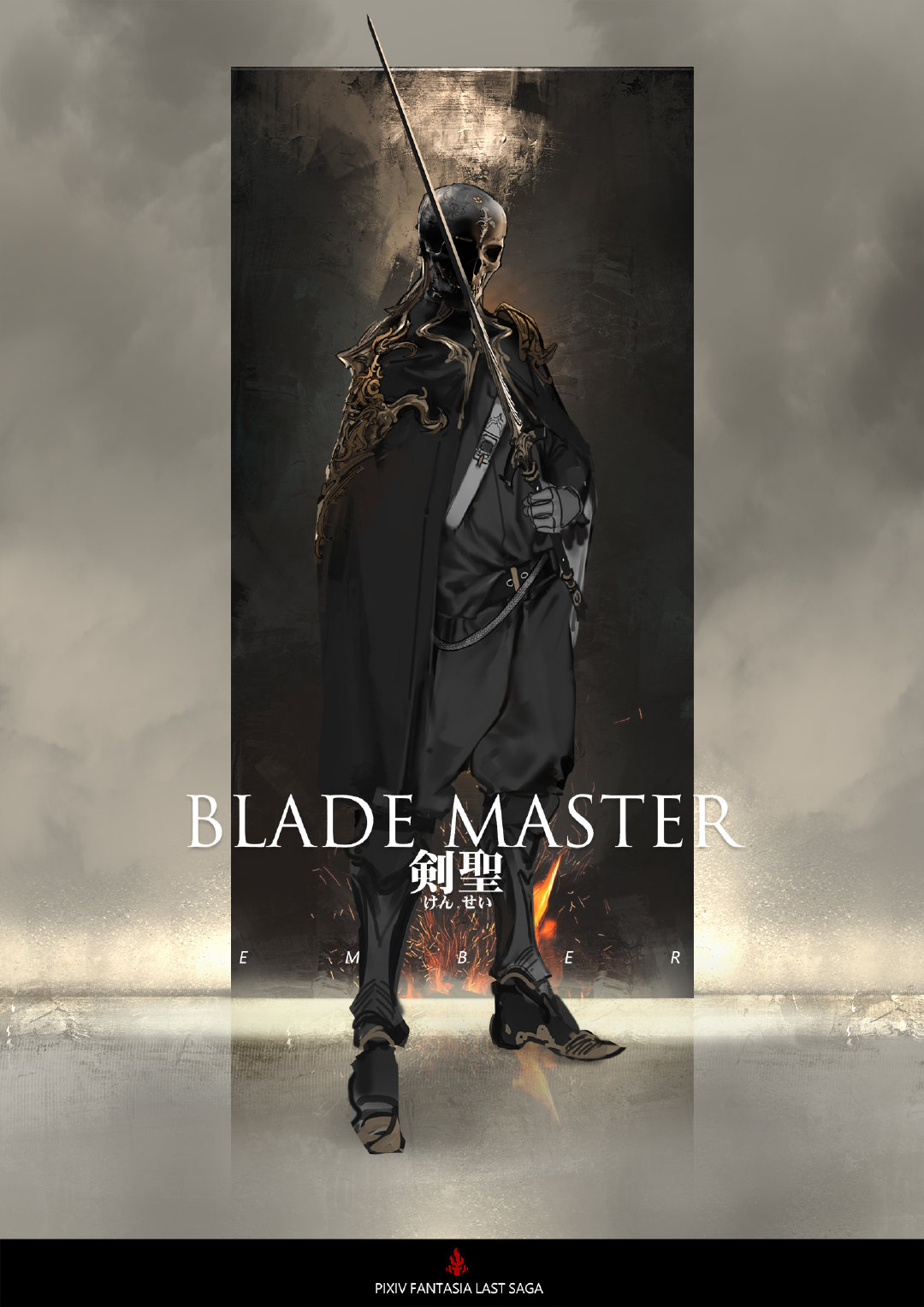 armor, bad_id, bad_pixiv_id, belt, black_cloak, black_footwear, black_gloves, black_legwear