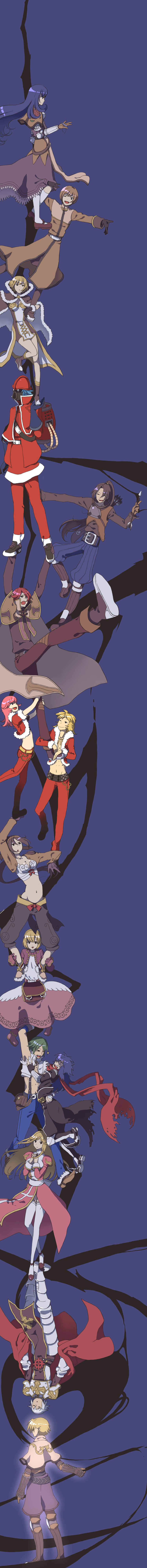 1other, 6+boys, 6+girls, =_=, absurdres, acolyte_(ragnarok_online), alternate_hairstyle, ambiguous_gender
