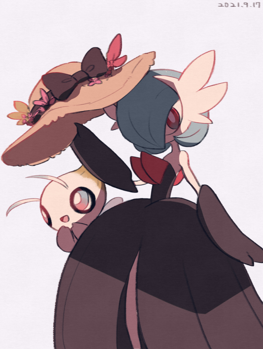 :d, alternate_color, bow, bright_pupils, brown_bow, celebi, commentary_request, dated