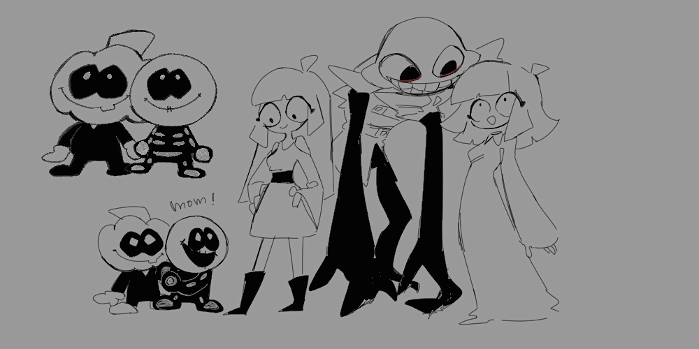 2girls, 3boys, alternate_universe, child, dress, english_text, friday_night_funkin', friday_night_funkin'_minus