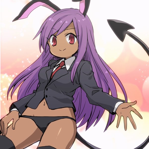 1girl, animal_ears, bangs, black_hisui_(cookie), black_jacket, black_legwear, black_panties, blazer