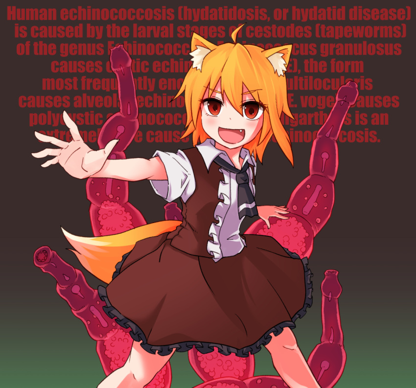 1girl, ahoge, animal_ear_fluff, animal_ears, asymmetrical_hair, bacteria, bangs, black_neckwear