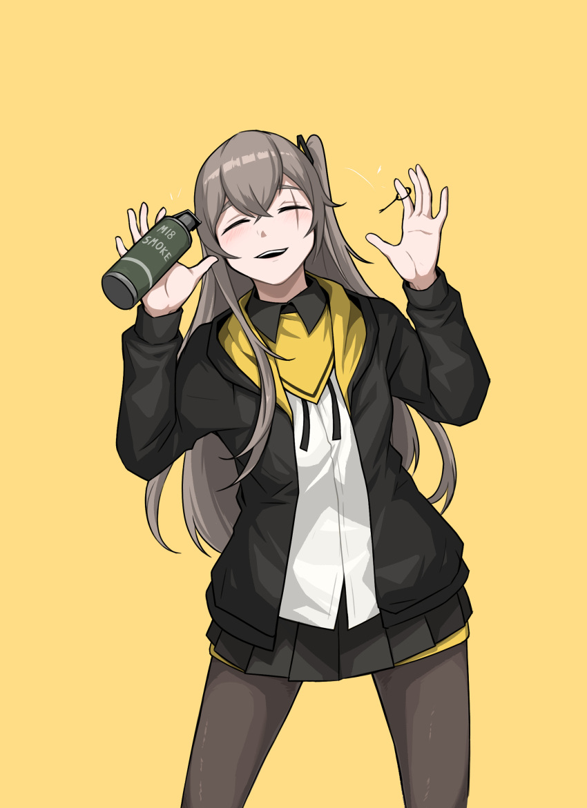 1boy, 1girl, absurdres, black_jacket, black_skirt, closed_eyes, commentary_request, copycat001