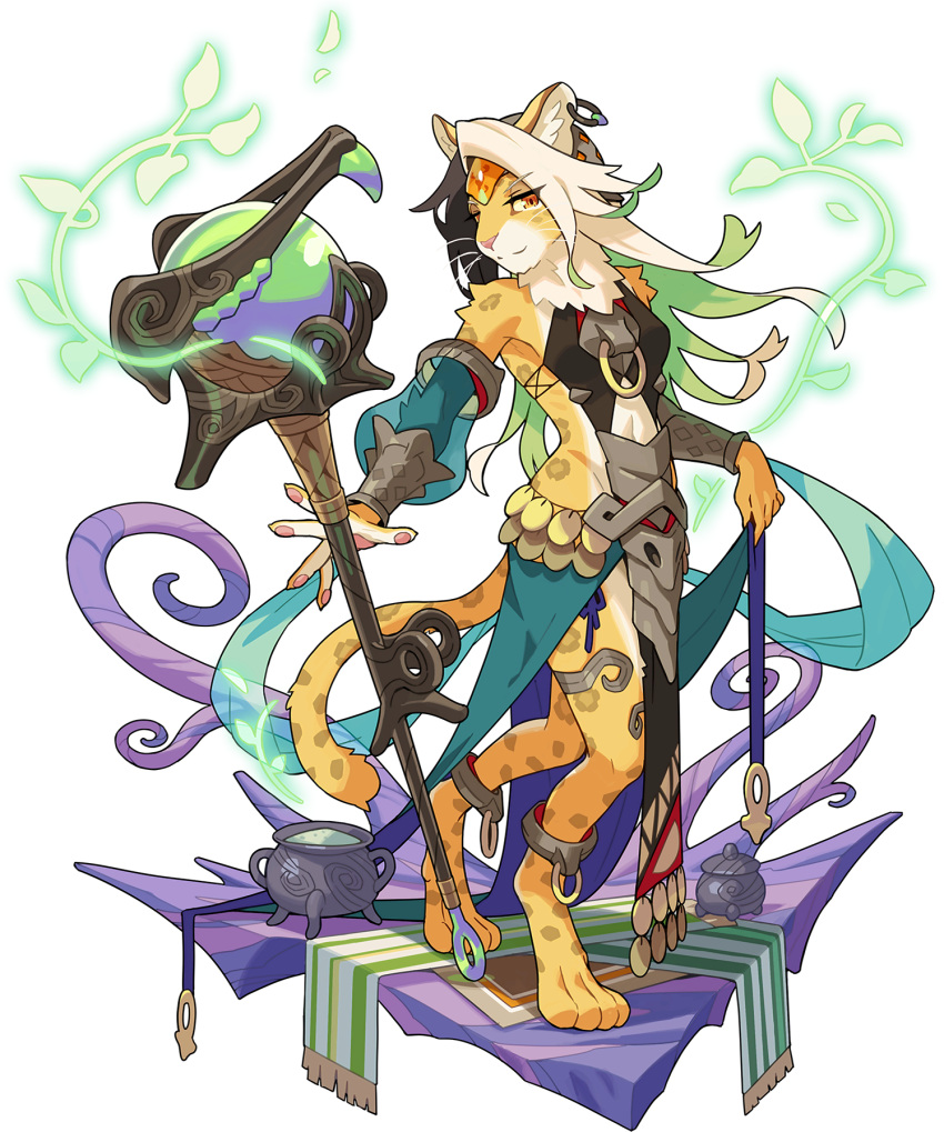 1girl, amber_(gemstone), animal_ear_fluff, animal_feet, animal_hands, animal_nose, anklet, aqua_sleeves
