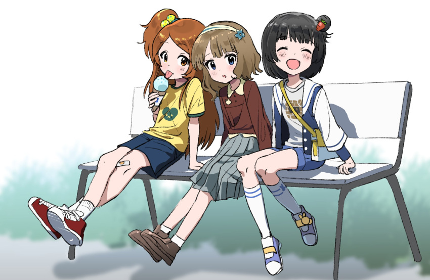 :o, :p, ^_^, ^o^, alternate_costume, bandaid, bandaid_on_knee, bangs