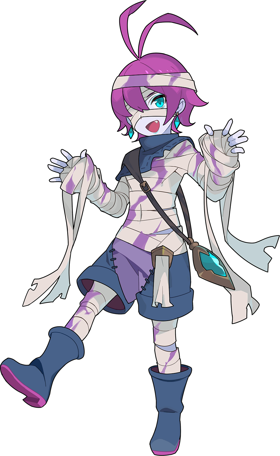 1boy, antenna_hair, artist_request, bandage_on_face, bandaged_arm, bandaged_hand, bandaged_head, bandaged_leg