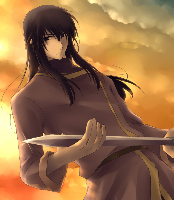 black_eyes, cloudy_sky, fire_emblem, fire_emblem:_seisen_no_keifu, fire_emblem_genealogy_of_the_holy_war, harushino, long_hair, male