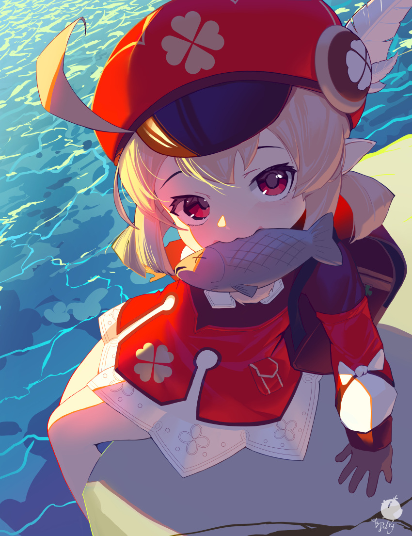 1girl, absurdres, ahoge, backlighting, backpack, bag, bangs, benpao_de_ruoji
