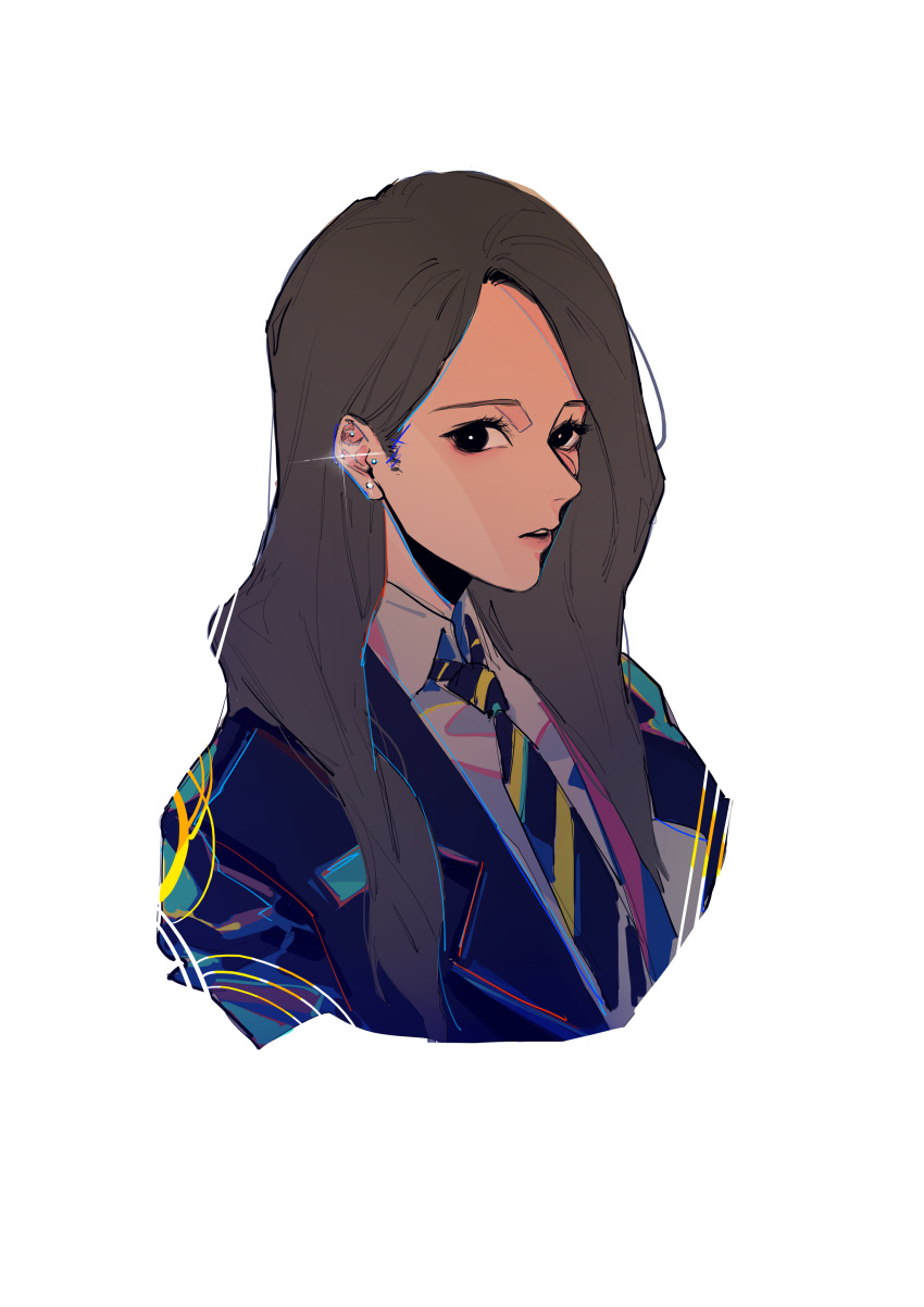 1girl, a979717082, absurdres, bangs, black_eyes, black_jacket, black_neckwear, blazer