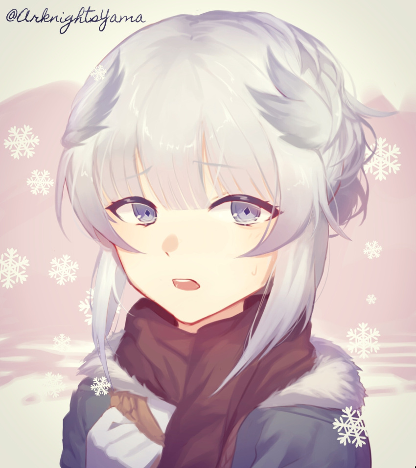 1girl, arknights, bangs, bibeak_(arknights), bibeak_(soft_wool)_(arknights), blunt_bangs, diamond-shaped_pupils, diamond_(shape)