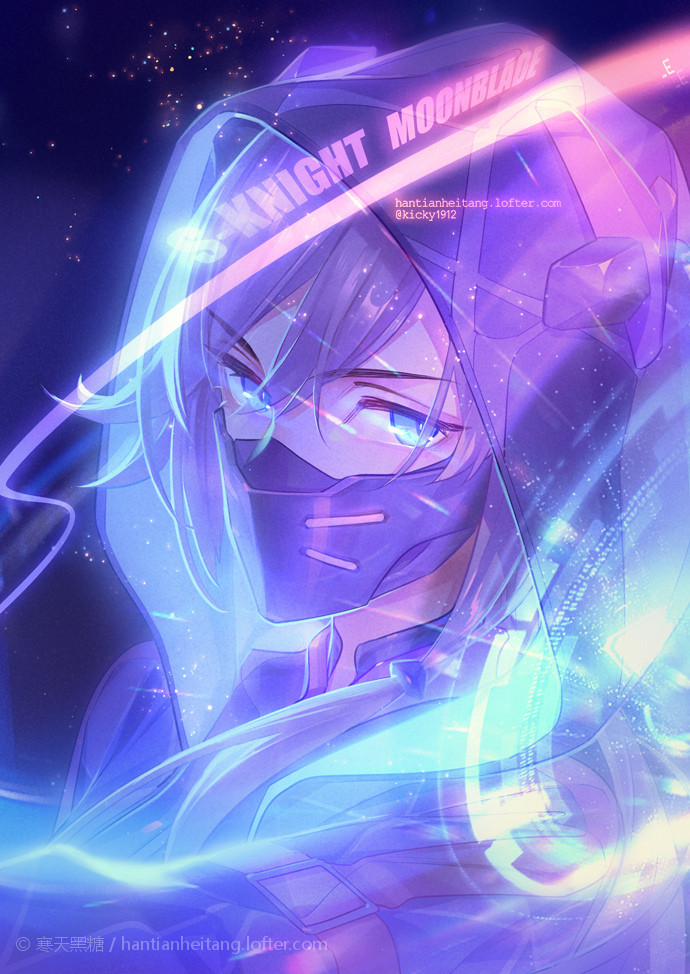 1girl, bangs, black_hair, blue_eyes, fu_hua, hair_between_eyes, hologram, holographic_interface