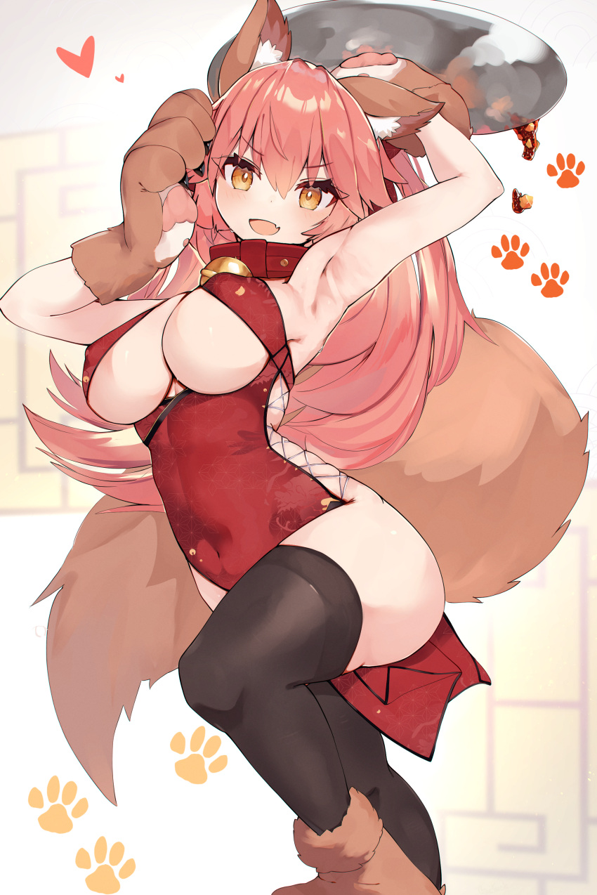 1girl, absurdres, animal_ear_fluff, animal_ears, animal_hands, bangs, bell, blush