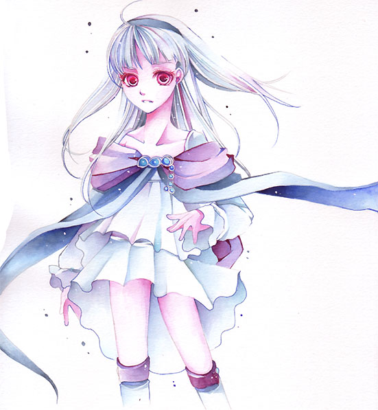 ari_(pixiv), cape, dress, female, hairband, long_hair, red_eyes, sierra_mikain