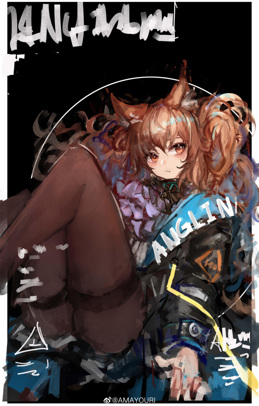 1girl, absurdres, amayouri, amiya_(arknights), amiya_(arknights)_(cosplay), angelina_(arknights), animal_ears, arknights