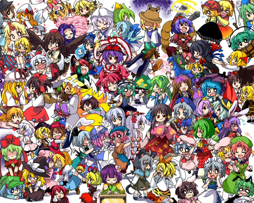 >:), >:3, >:d, 6+girls, :>, :3, :d, ?